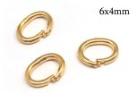 Brass Locking Oval Jump Rings Inside Diameter 6x4mm