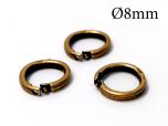Brass Locking Round Jump Rings Inside Diameter 8mm