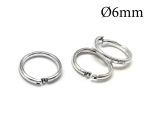 Sterling Silver 925 Locking Round Jump Rings Inside Diameter 6mm
