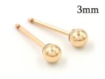Gold Filled Stud Ball Earrings 3mm