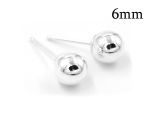 Sterling Silver 925 Stud Ball Earrings 6mm
