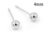 Sterling Silver 925 Stud Ball Earrings 4mm