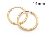 Gold Filled Round Tube Hoop earrings 14mm