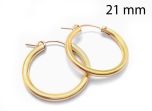 Gold Filled Round Hoop earrings 21mm Tube diameter 2.2mm