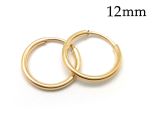 Gold Filled Round Tube Hoop earrings 12mm