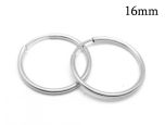 Sterling Silver 925 Round Tube Hoop earrings 16mm