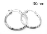 Sterling Silver 925 Round Hoop earrings 30mm Tube diameter 2.2mm