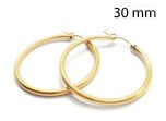 Gold Filled Round Hoop earrings 30mm Tube diameter 2.2mm
