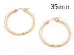 Gold Filled 14K Round Hoop earrings 35mm Tube diameter 2.2mm