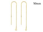 Gold filled U-Threader Box Chain Drop earrings 50mm with jump ring