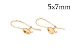 Gold Filled 14K Oval Bezel Earring Ear wire settings 7x5mm with loop