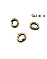 Brass Locking Oval Jump Rings Inside Diameter 4x3mm
