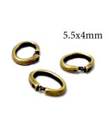 Brass Locking Oval Jump Rings Inside Diameter 5.5x4mm