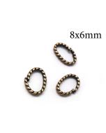 Brass Locking Oval Jump Rings Inside Diameter 8x6mm