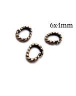Brass Locking Oval Jump Rings Inside Diameter 6x4mm