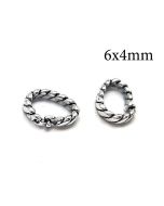 Sterling Silver 925 Locking Oval Jump Rings Inside Diameter 6x4mm