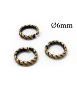 Brass Locking Round Jump Rings Inside Diameter 6mm