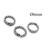 Sterling Silver 925 Locking Round Jump Rings Inside Diameter 6mm