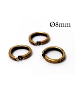 Brass Locking Round Jump Rings Inside Diameter 8mm
