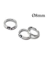 Sterling Silver 925 Locking Round Jump Rings Inside Diameter 8mm