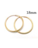 Gold Filled Round Tube Hoop earrings 18mm