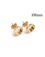 Gold Filled Round Bezel Earring post settings 8mm