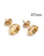 Gold Filled Round Bezel Earring post settings 7mm