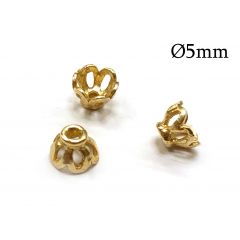 14K Solid Gold Flower Bead Caps 7.7mm for 8-10mm beads