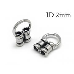 Polished Findings for Leather 10pc Sterling Silver 1.5mm Leather End Caps