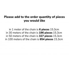 Additional charge per piece for cut chain for pieces 15.3cm