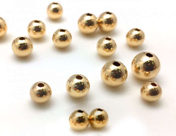 Gold filled Round Seamless Spacers Beads 5mm, 6mm, 7mm, 8mm