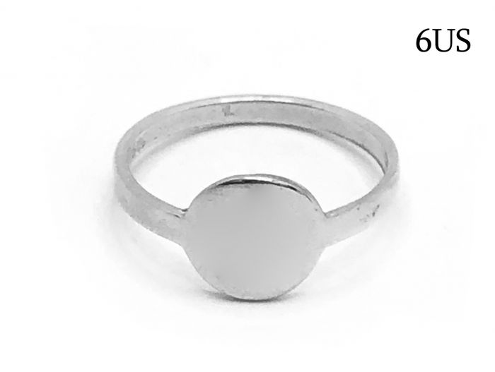 Sterling Silver 925 Blank Ring with Round base for stamping and
