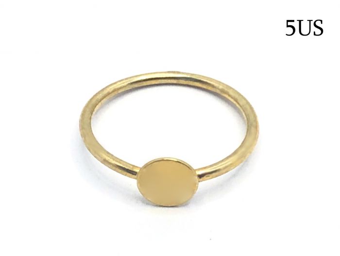Brass Blank Ring with Round Base 6mm for Stamping and Engraving Size 5US