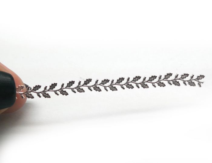 Fine Silver 999 Cast Bezel wire with leaves 73mm