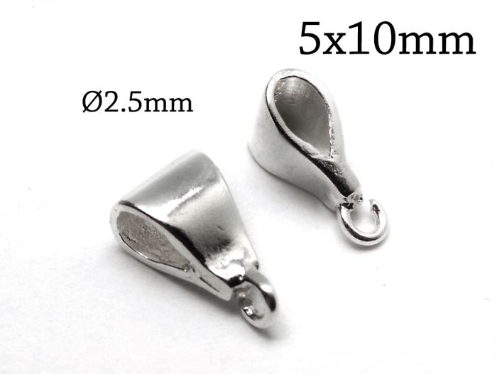 9.4 Mm Medium-sized Sterling Silver 925 Pendant Pinch Bails for Pendants 2  or 10 Pc. 