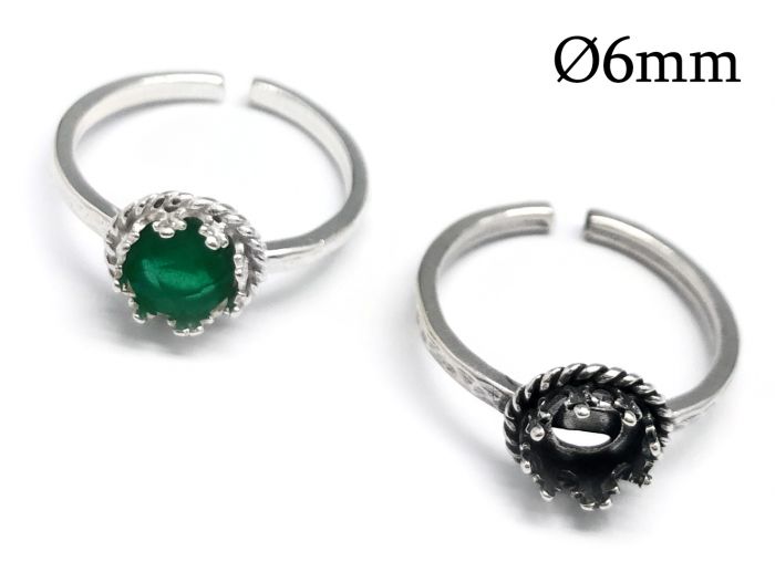 Three Bezel Cup Ring 1pc Sterling Silver Ring Bezel Ring 3mm JBB Three Bezel Cup Ring 1pc Sterling Silver Ring Bezel Ring 3mm JBB