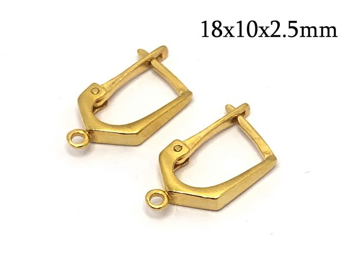 14K Gold Plated Cup Shape Earring Settings Ear Post Pin Findings Brass  Metal Post Earring Fittings