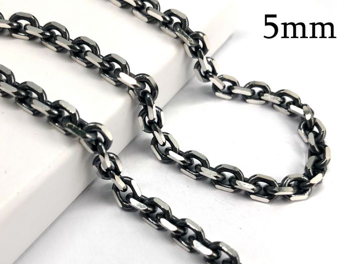 Oxidised sterling silver chain on sale