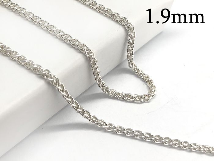 Sterling silver 925 Braided Chain 1.9mm Unfinished