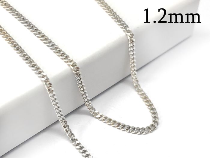 Sterling silver 925 Flat Curb Chain 1 
