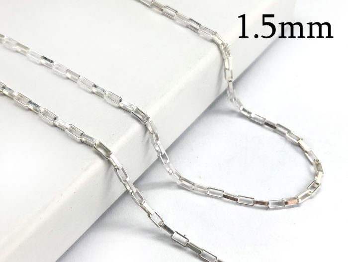 Oxidized Sterling Silver 1-1 Long Short Cable Link Chain for Men