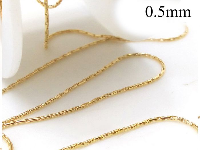 Gold filled Chain Cardano size 0.5mm Unfinished