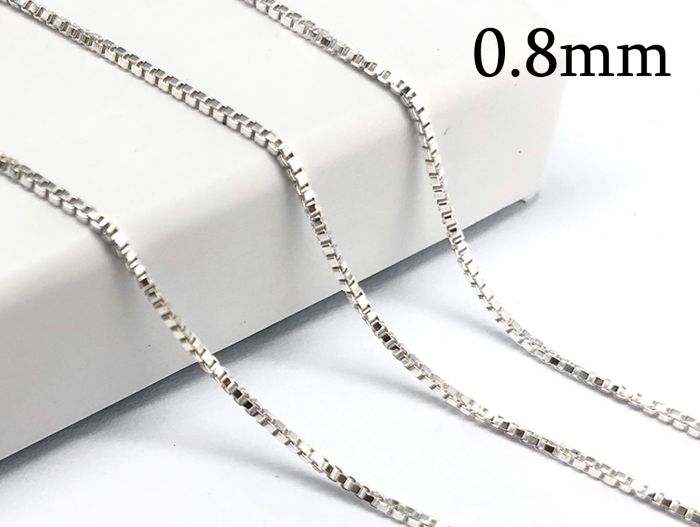 0.8mm wholesale silver box chain necklace