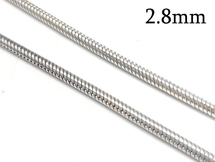 Sterling silver 925 Round Snake Chain 1.5mm Unfinished