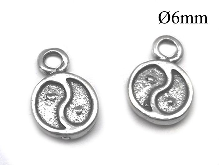 Sterling Silver Yin/Yang-6mm Post Earrings Sterling Silver Yin/Yang-6mm Post Earrings