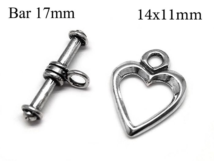 Heart toggle clasp top