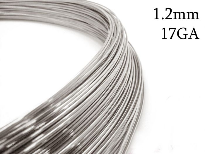 Sterling silver 925 Round Wire thickness 1.2mm 17 Gauge