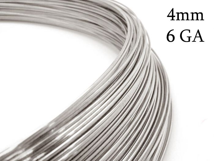 Sterling silver 925 Round Wire thickness 4mm