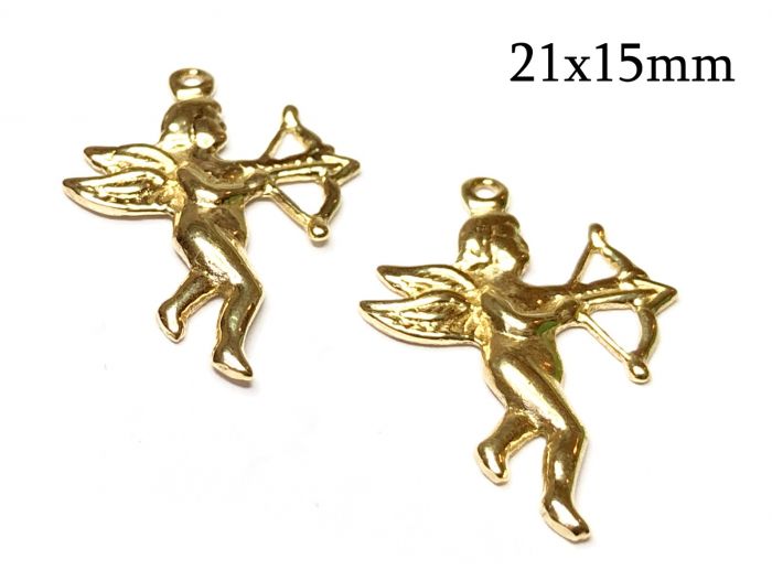 Solid gold angel pendant sales