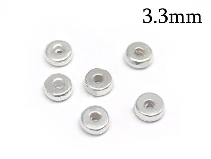 Silver Creased Rondelle Large Hole Spacer Beads 10x6.5mm